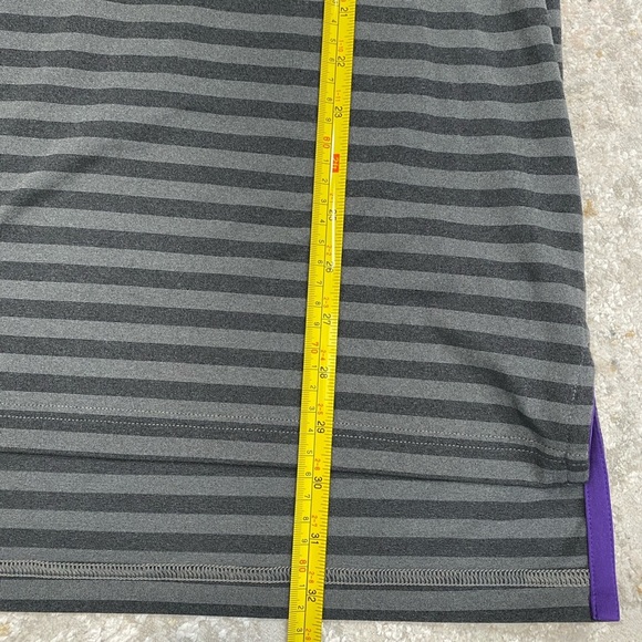 Ralph Lauren RLX Mens Medium M Grey Black Striped Wicking Performance Golf Polo - Picture 4 of 9